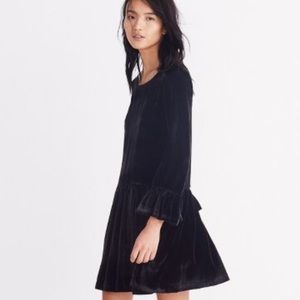 NWT Madewell velvet bell sleeve dress